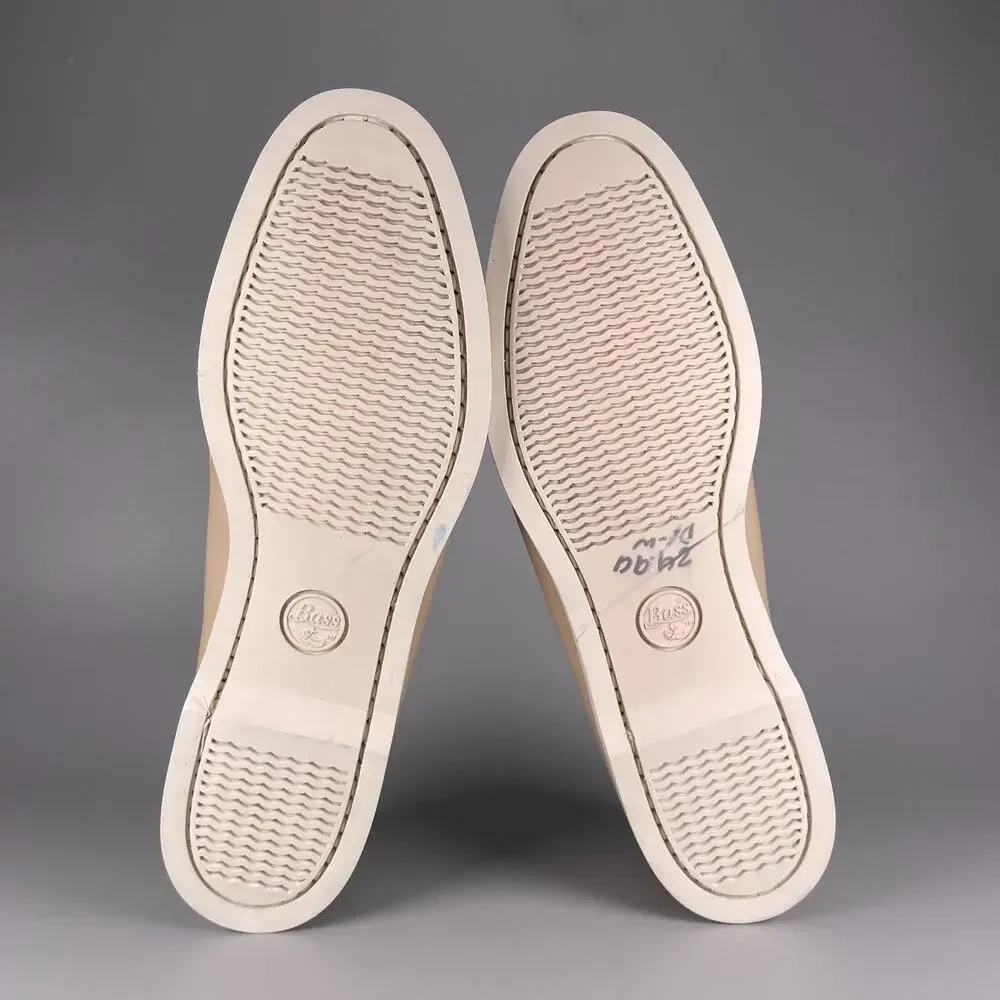 G.H. Bass & Co Men's Size 11 M Cream Leather 2 Eye Moc Toe Boat Shoes Casual EUC